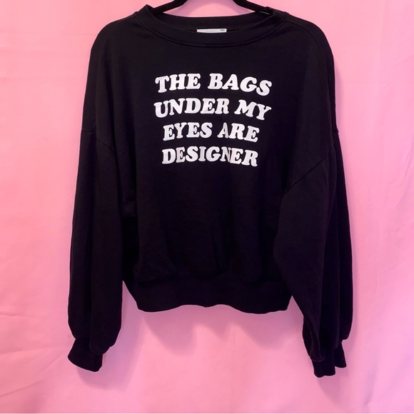 Bags Under My Eyes Are Designer Black White Top Sweater Ten Sixty Sherman Medium - Picture 3 of 12